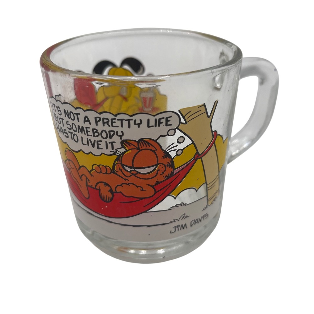 Vintage Garfield McDonald's 1978‎ Glass Mug Cup United Feature Syndicate